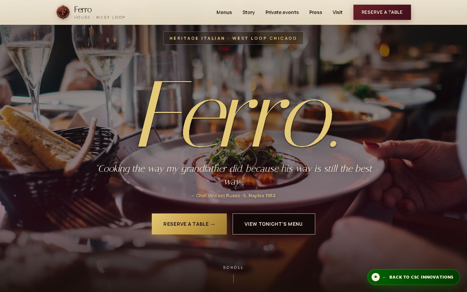Ferro House — six-page animated Signature website demo