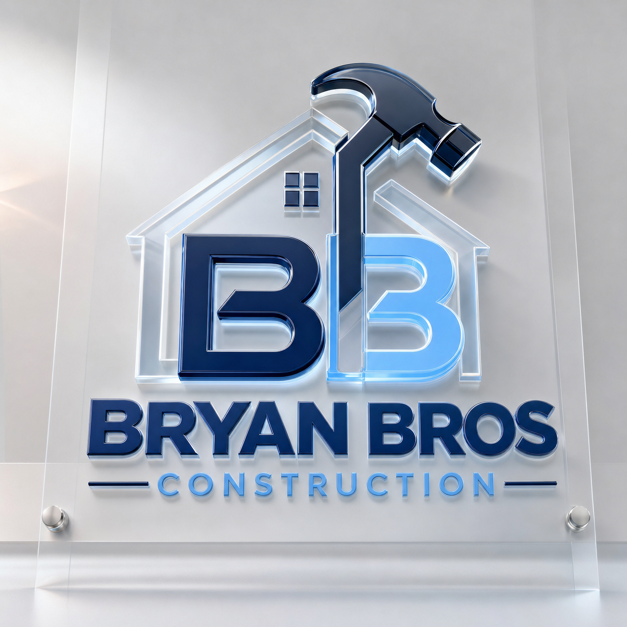 Bryan Bros Construction logo — industrial slate and warm accent contractor mark