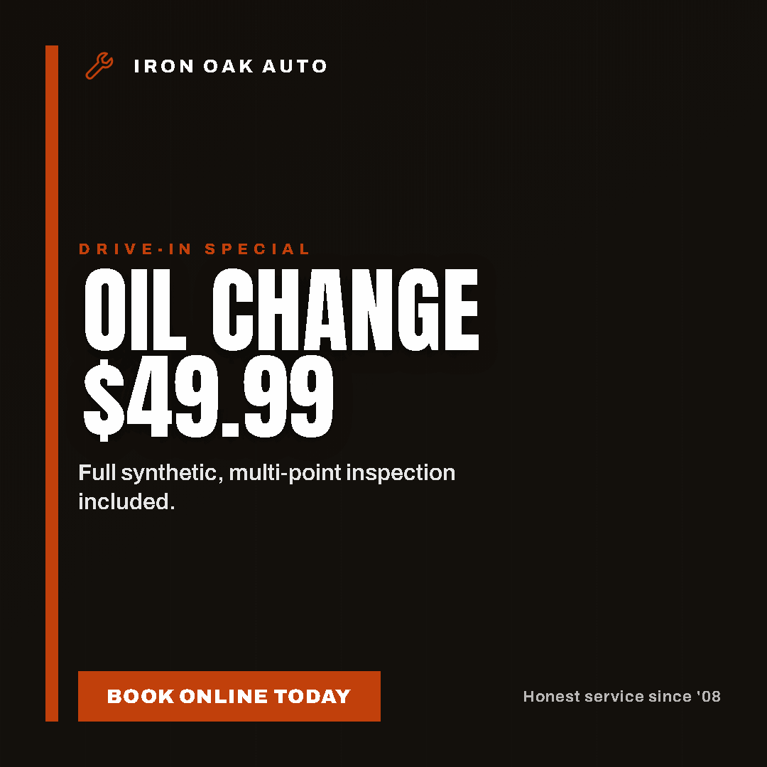 Auto shop oil-change drive-in special post